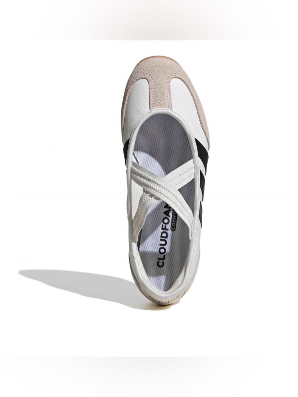 adidas barreda mary Jane White and Black Ballet-Inspired Cross-Strap Sneaker - Picture 4 of 6